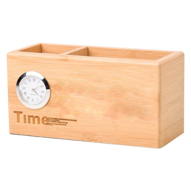 APH-01-WOODEN-PEN-STAND-CARD-HOLDER-WITH-CLOCK-Online Shopping-QZRf-1